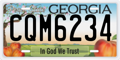 GA license plate CQM6234