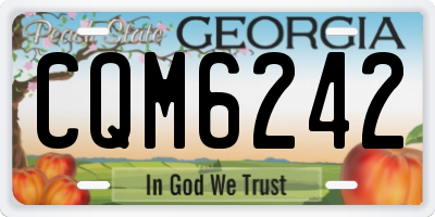 GA license plate CQM6242