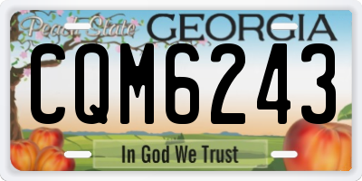 GA license plate CQM6243
