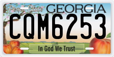 GA license plate CQM6253