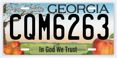 GA license plate CQM6263