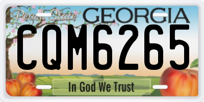 GA license plate CQM6265