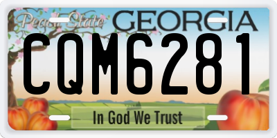 GA license plate CQM6281