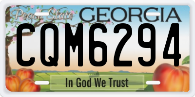 GA license plate CQM6294