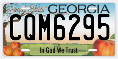 GA license plate CQM6295