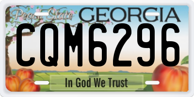 GA license plate CQM6296