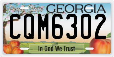 GA license plate CQM6302