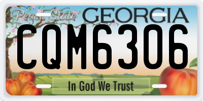 GA license plate CQM6306
