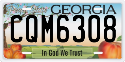 GA license plate CQM6308