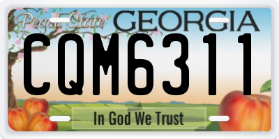 GA license plate CQM6311