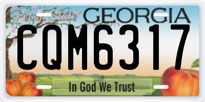 GA license plate CQM6317