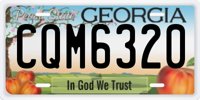 GA license plate CQM6320