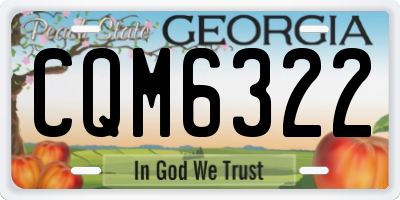 GA license plate CQM6322