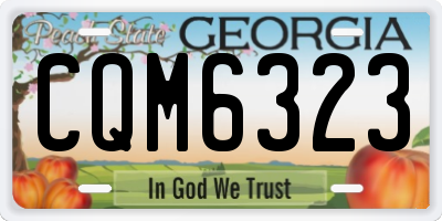 GA license plate CQM6323