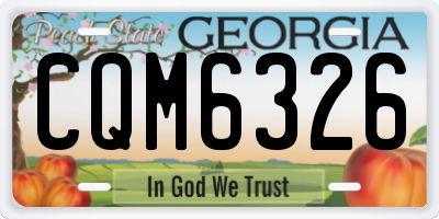 GA license plate CQM6326