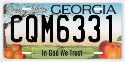 GA license plate CQM6331