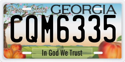 GA license plate CQM6335