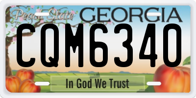 GA license plate CQM6340