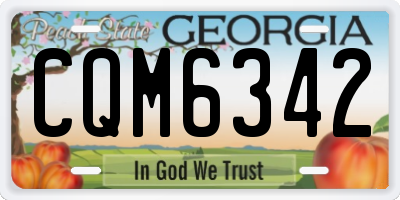 GA license plate CQM6342