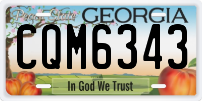 GA license plate CQM6343