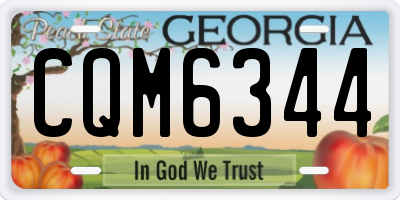GA license plate CQM6344