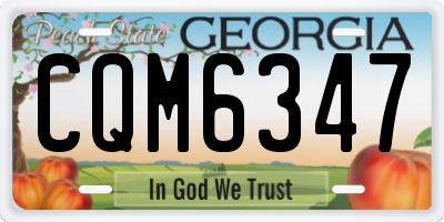 GA license plate CQM6347