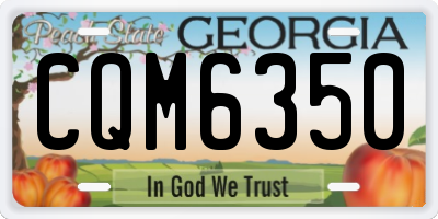 GA license plate CQM6350
