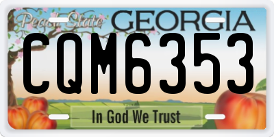 GA license plate CQM6353