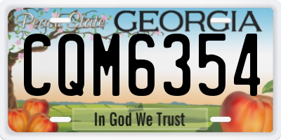 GA license plate CQM6354