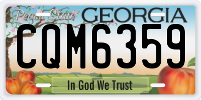 GA license plate CQM6359