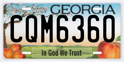 GA license plate CQM6360
