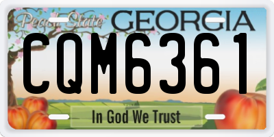 GA license plate CQM6361