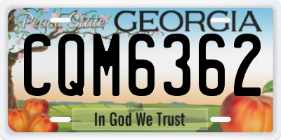 GA license plate CQM6362