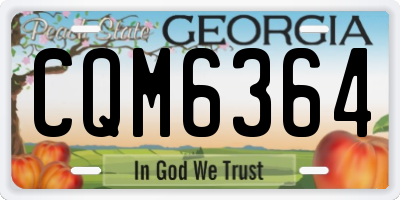 GA license plate CQM6364