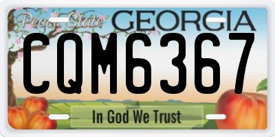GA license plate CQM6367