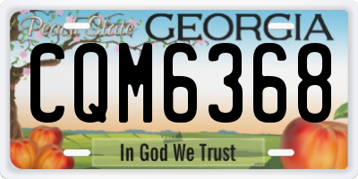 GA license plate CQM6368