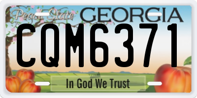 GA license plate CQM6371