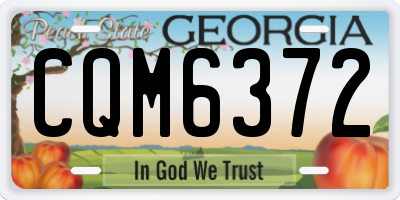 GA license plate CQM6372
