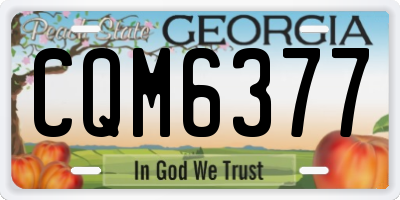 GA license plate CQM6377