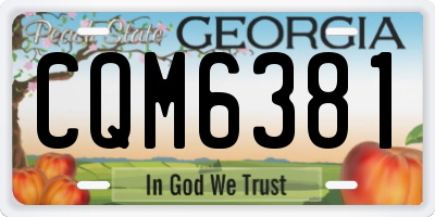 GA license plate CQM6381
