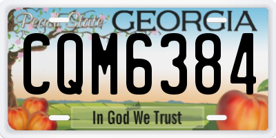 GA license plate CQM6384