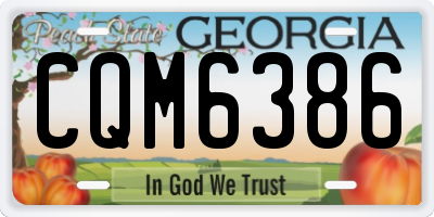 GA license plate CQM6386