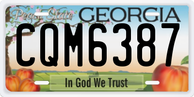 GA license plate CQM6387