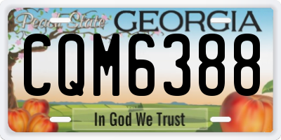 GA license plate CQM6388