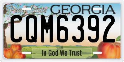 GA license plate CQM6392