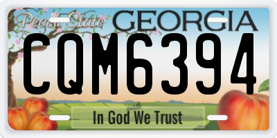 GA license plate CQM6394