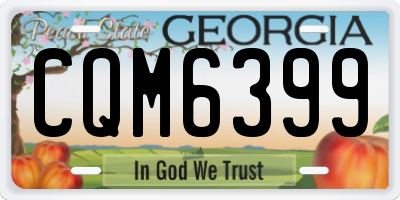 GA license plate CQM6399