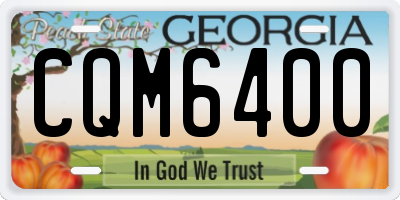 GA license plate CQM6400