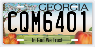 GA license plate CQM6401