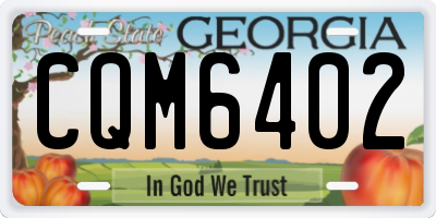 GA license plate CQM6402